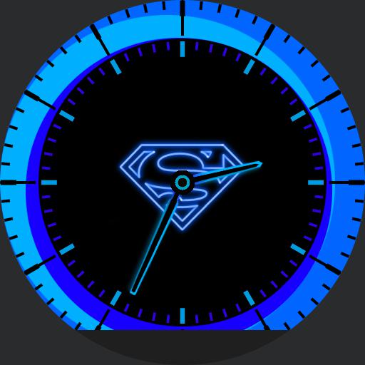 Neon Blue Superman – WatchFaces for Smart Watches
