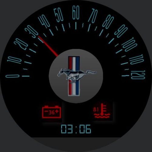 Mustang Speedometer Dark – WatchFaces for Smart Watches