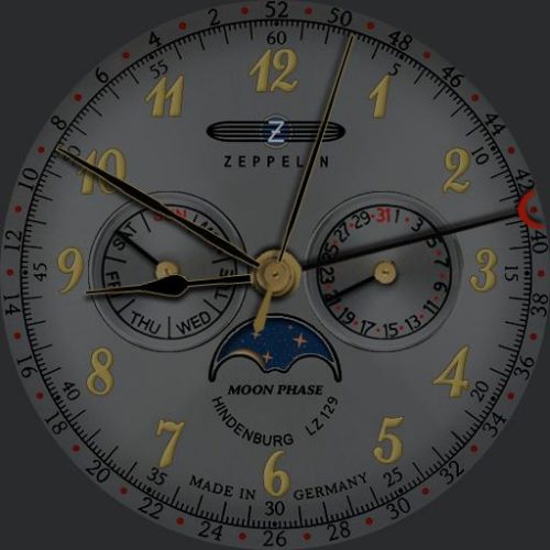 Zeppelin Moon Phase LZ129 Perpetual Calendar WatchFaces for Smart Watches