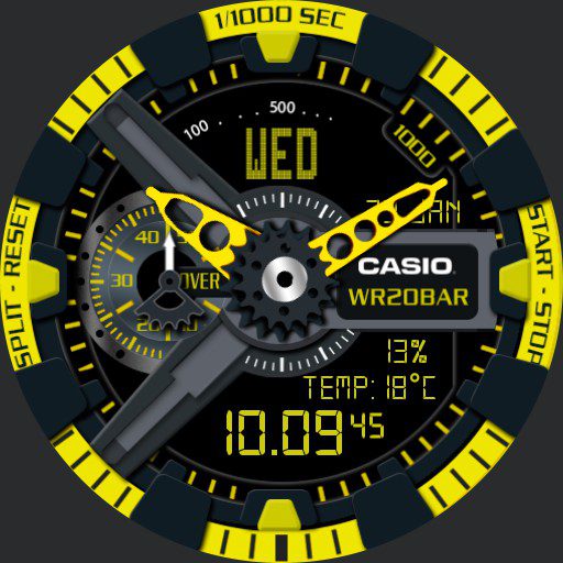 Casio G-Shock GA110 Yellow Sport MOD – WatchFaces for Smart Watches