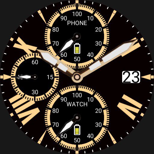Roman chronograph gold – WatchFaces for Smart Watches